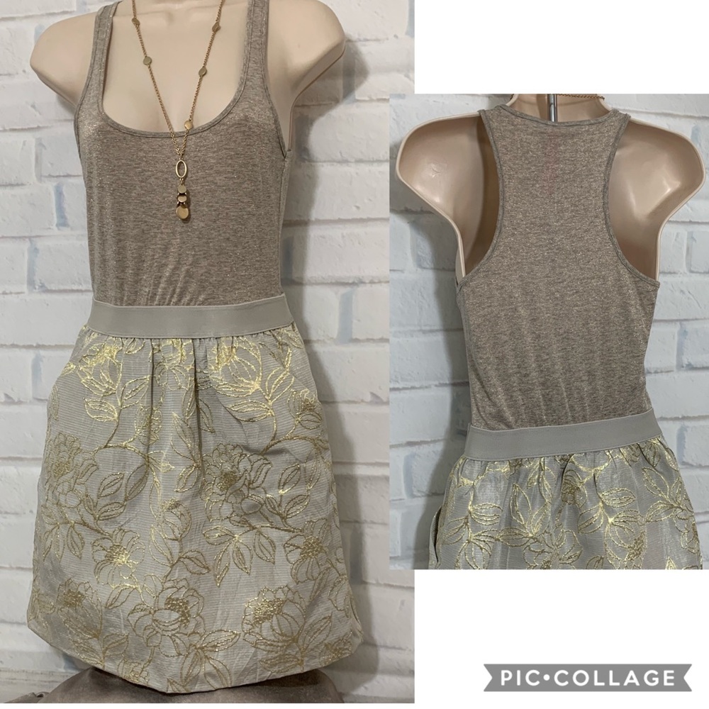 Eight Sixty Metallic Tan Dress {Sz S} NWT